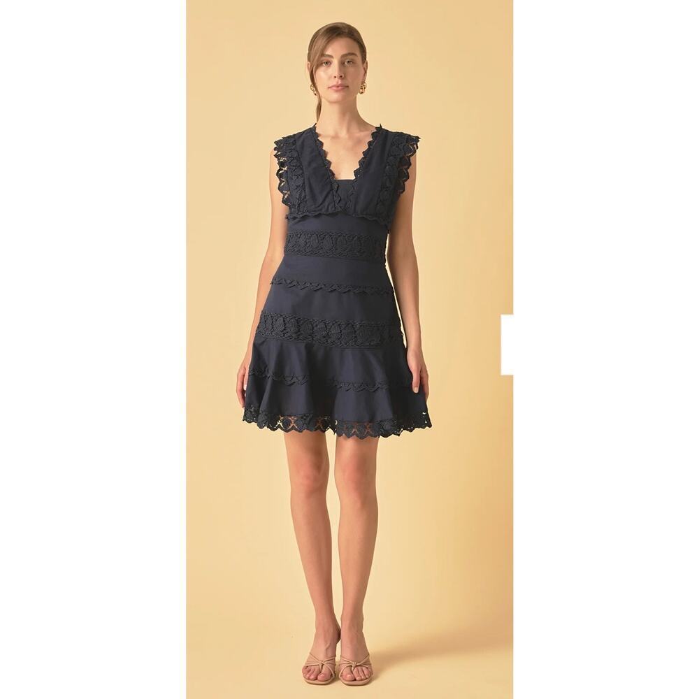 Endless Rose Blue Ruffled Tiered Mini Dress